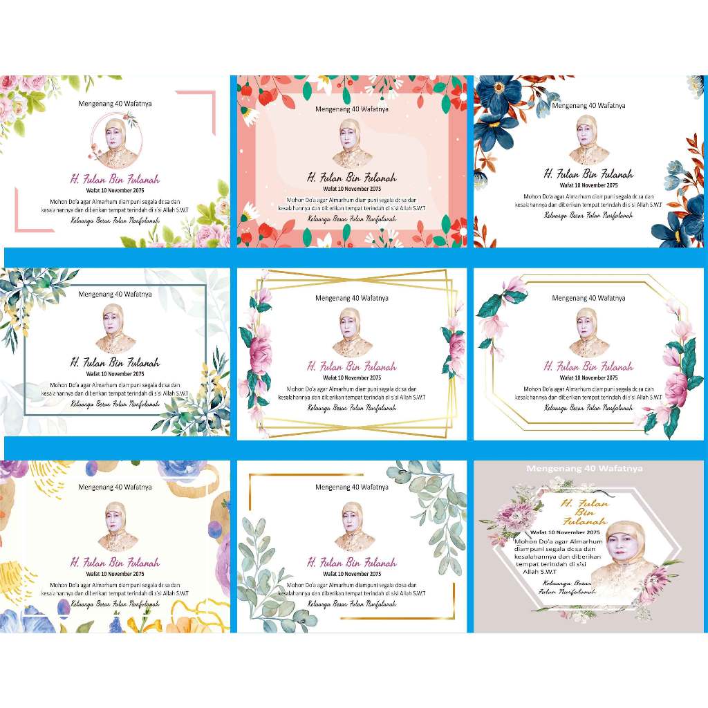 

KARTU TAHLIL 40 HARI,100 HARI ,1 TAHUNAN,HAUL