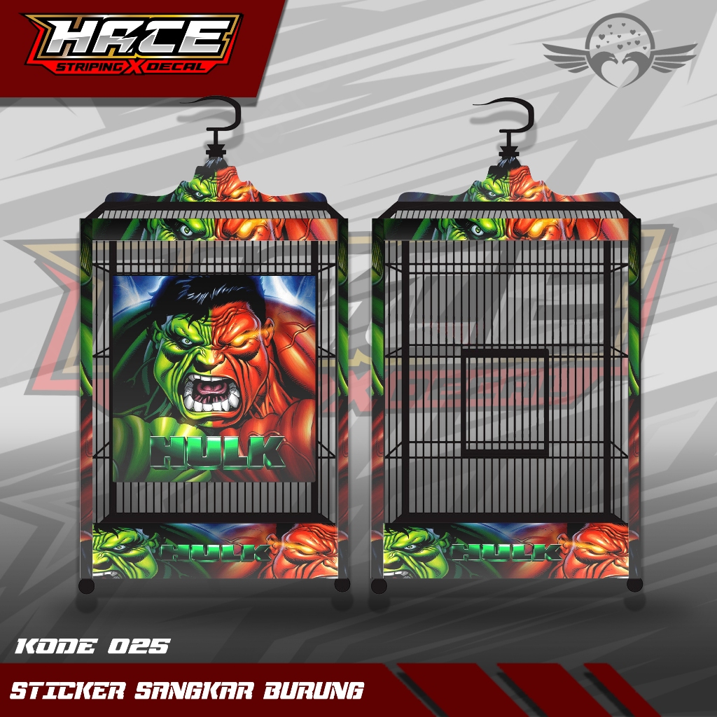 STICKER DECAL SANGKAR KOTAK - DECAL SANGKAR BURUNG KOTAK EBOD HULK 025