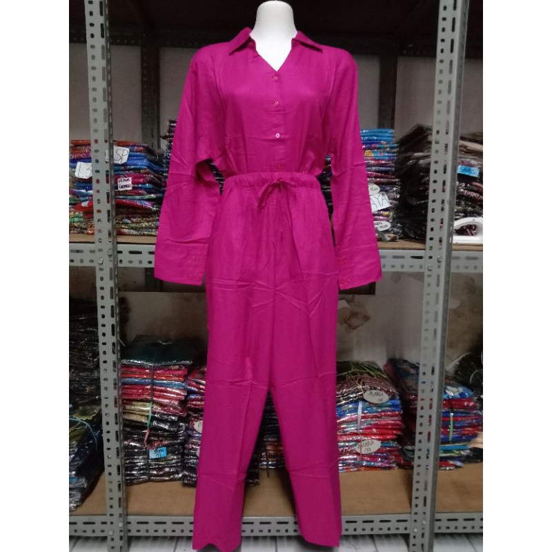 ♥️KU♥️ SETELAN PP AMRO ORIGINAL KERAH KEKINIAN GROSIR PIYAMA POLOS CELANA PANJANG BAJU TIDUR BABYDOL