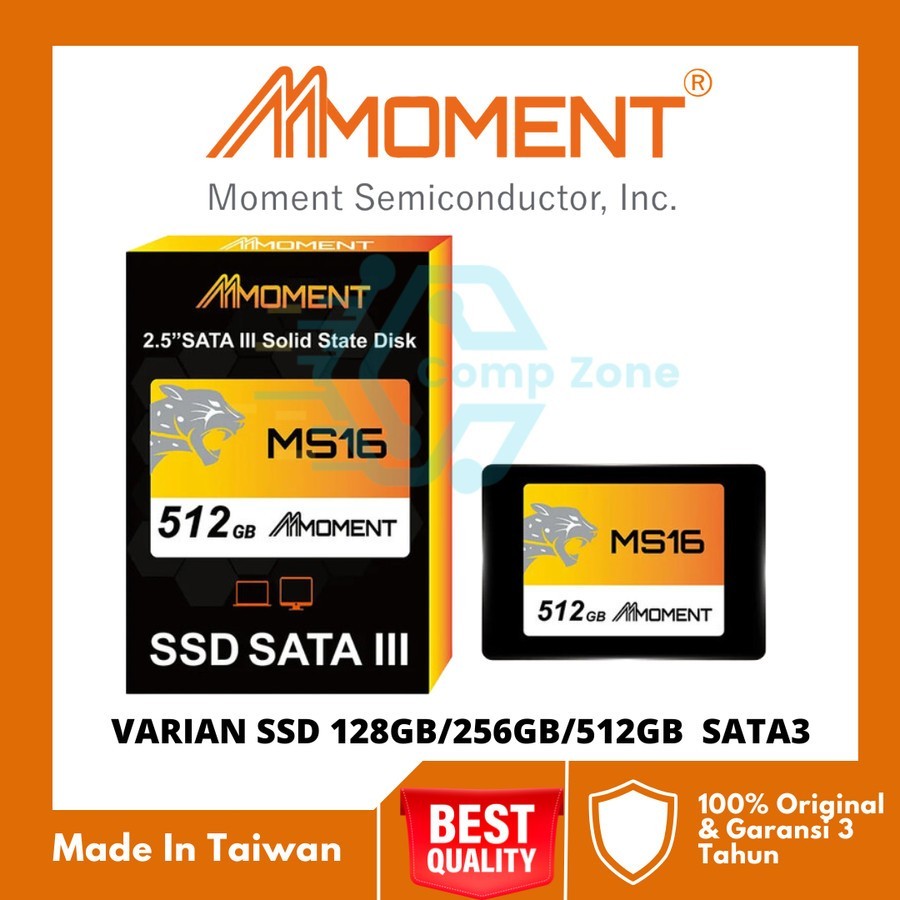 SSD MOMENT 128GB 256GB 512GB GARANSI INTERNATIONAL