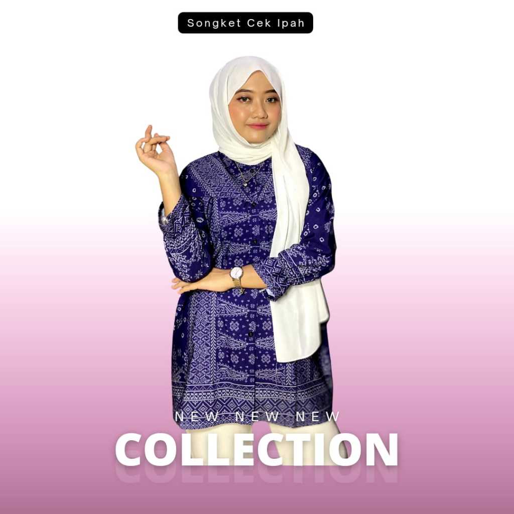 Yoko Songket - Baju Batik Atasan Wanita MotIf Jumputan Model B Khas Palembang Termurah Terlaris