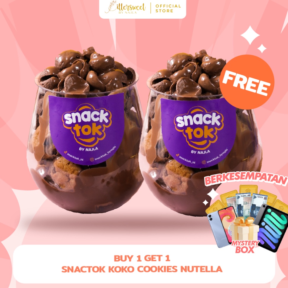 

New event Bittersweet by Najla Buy 1 Get 1 Snacktok Koko Crunch Cookies Nutella