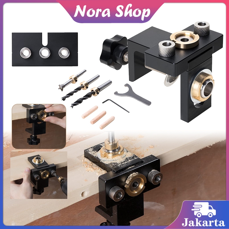 Hinge Hole Drill 3-In-1 Hole Jig Drill Jig Bor Hole Saw Jig Lubang Bor Engsel Sendok Alat Bor Engsel