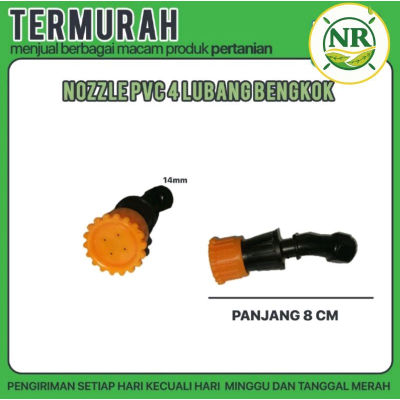 NOZZLE PLASTIK LUBANG 4 BENGKOK KABUT(NOSEL NOZEL SPUYER)