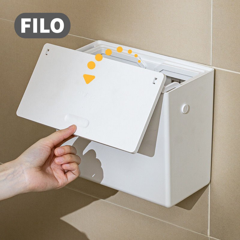 Buy_Mint Premium Filo Tempat Sampah 6 Liter Wadah Putih Tong Sampah Portable Tempel Dinding Rak