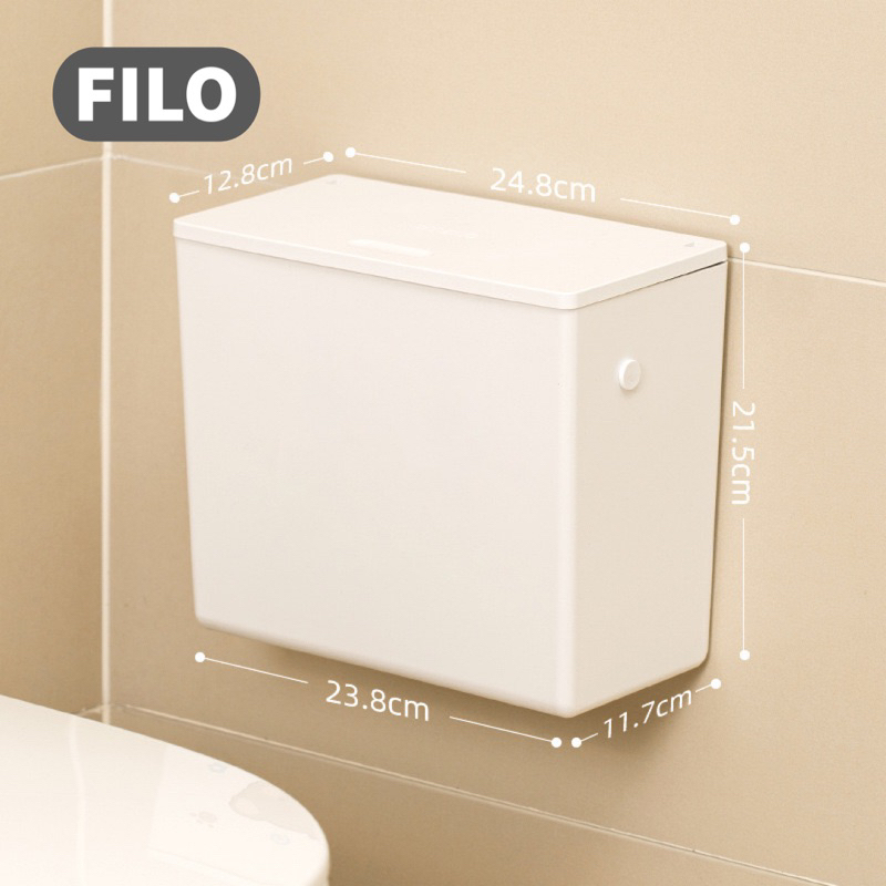 Loonagranit Premium Filo Tempat Sampah 6 Liter Wadah Putih Tong Sampah Portable Tempel Dinding Rak