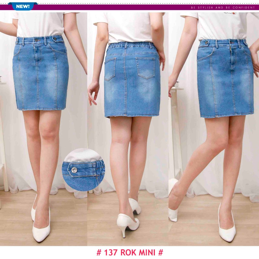 KOMO Rok Jeans Pendek Mini Sobek Ripped