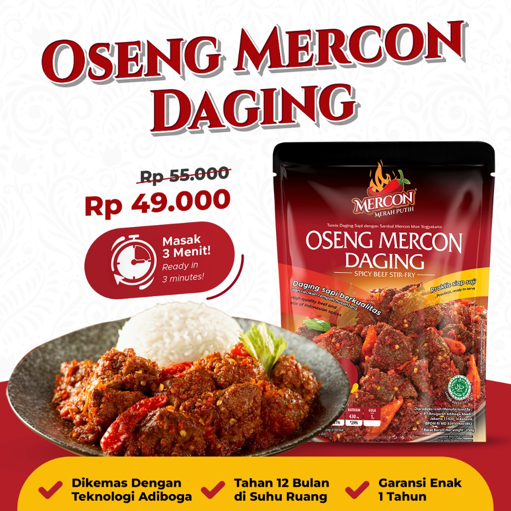 

PROMO ALE Mercon Merah Putih Satuan Oseng Mercon Daging