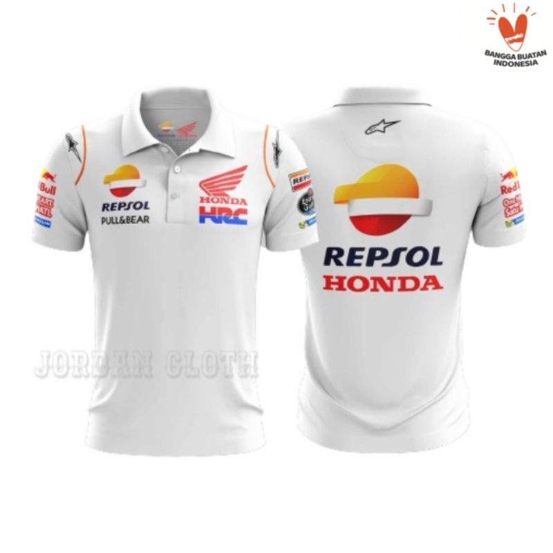 Polo shirt Tshirt Kaos Kerah Team Honda Repsol HRC