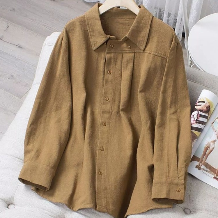 Baju atasan Wanita Terbaru Blus Korea kerja kantor bahan Linen