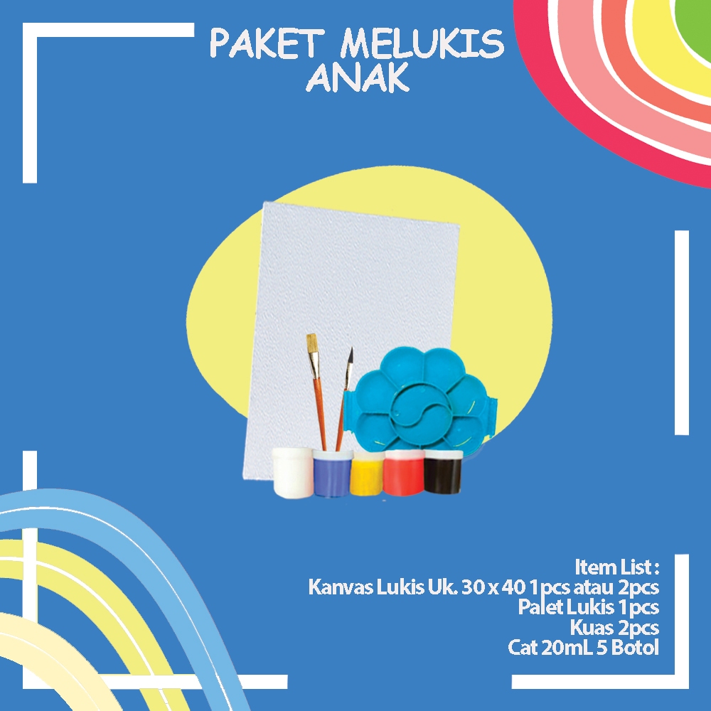 

Paket Melukis Anak Ukuran 30 x 40cm Berkualitas dan Komplit Dengan Kuas Palet dan Cat!