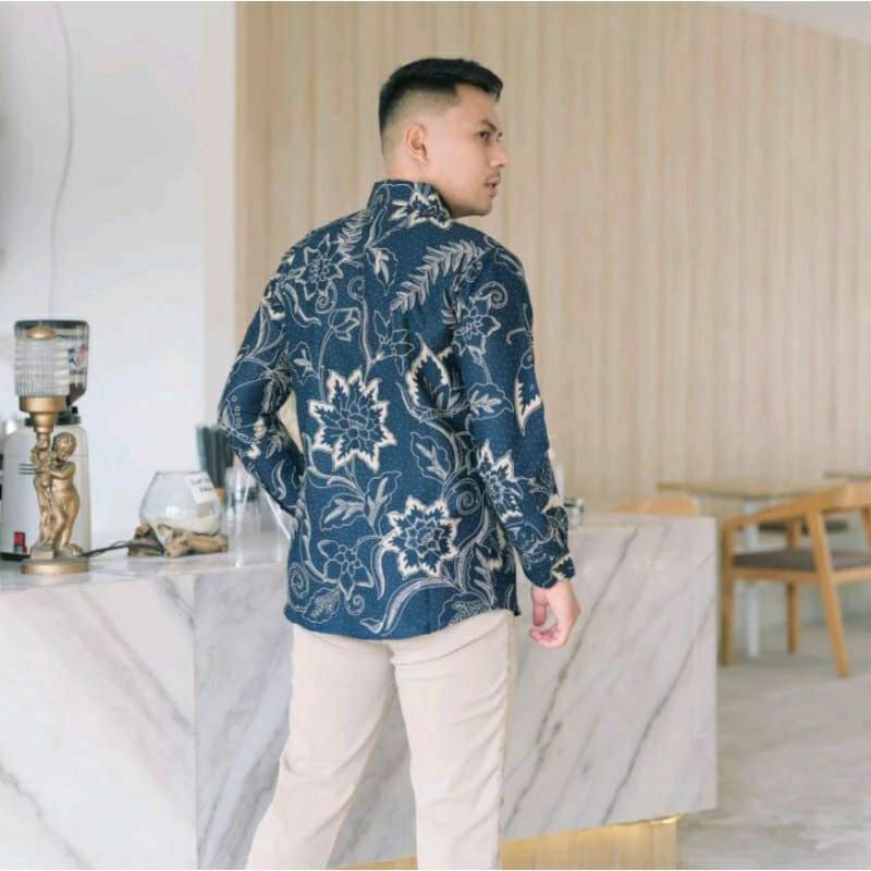 Kemeja Batik Pria Lengan Panjang Lapis Puring
