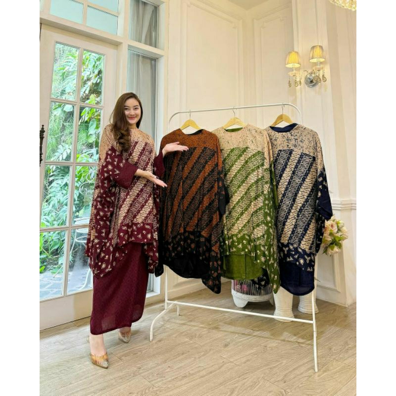 SETELAN ROK BATIK VISCOSE SEMI SUTRA PREMIUM