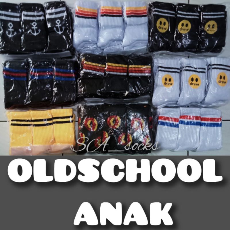 RB 1 Lusin Kaos Kaki Oldschool Anak Motif