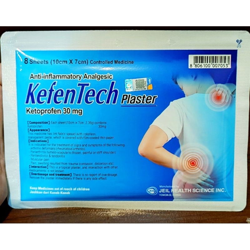 KEFENTECH PLASTER (1 SACHET=8 SHEETS) MADE IN KOREA EXP APR 2028