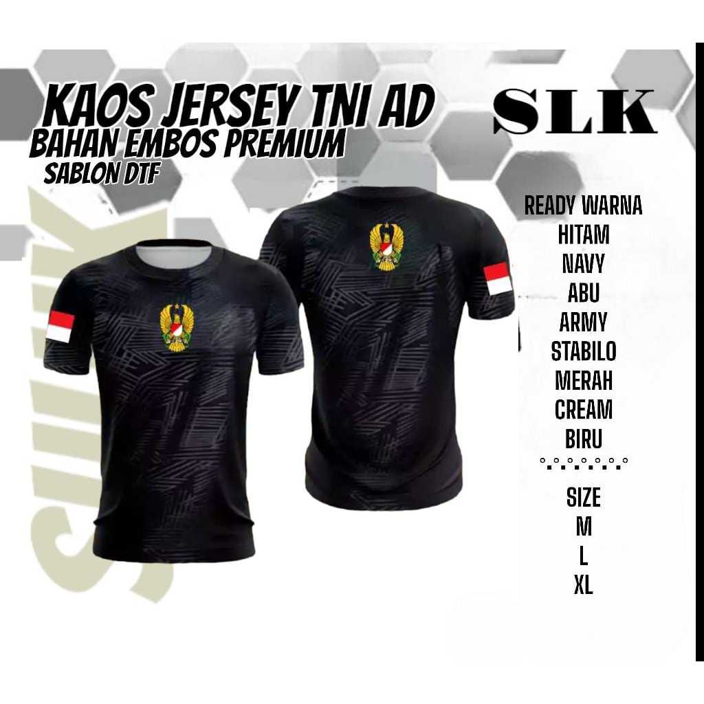 Kaos Jersey Embos TNI Ad Terbaru / Kaos TNI / Bahan Embos Bisa COD