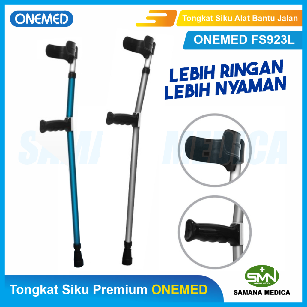 Tongkat Siku Elbow ONEMED Tongkat Siku Elbow (harga PER PCS)- Cane Alat Bantu Jalan Pincang Aluminum