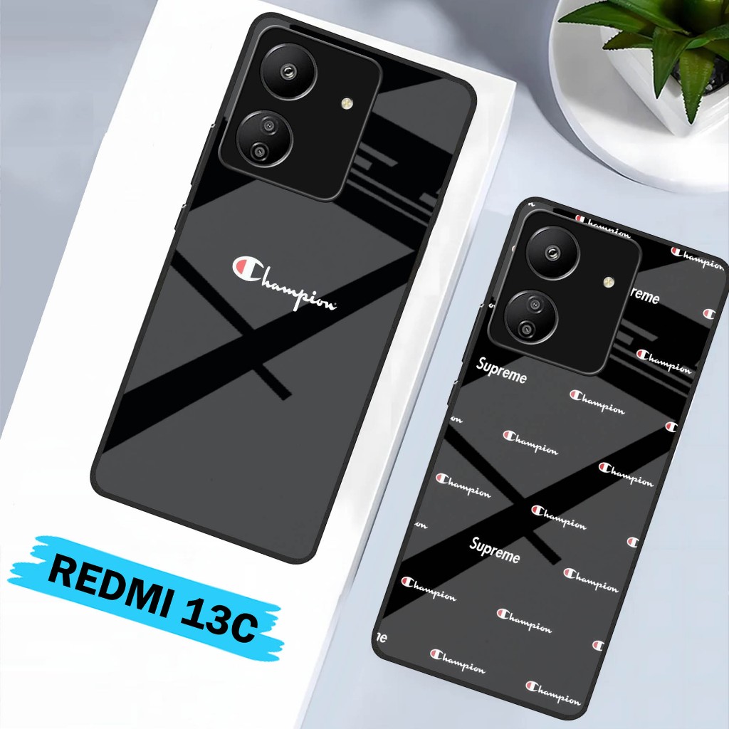 Softcase Glass Redmi 13C [04] Softcase Kaca Redmi 13C - Silikon Glosy Redmi 13C - Case Protect Kamer