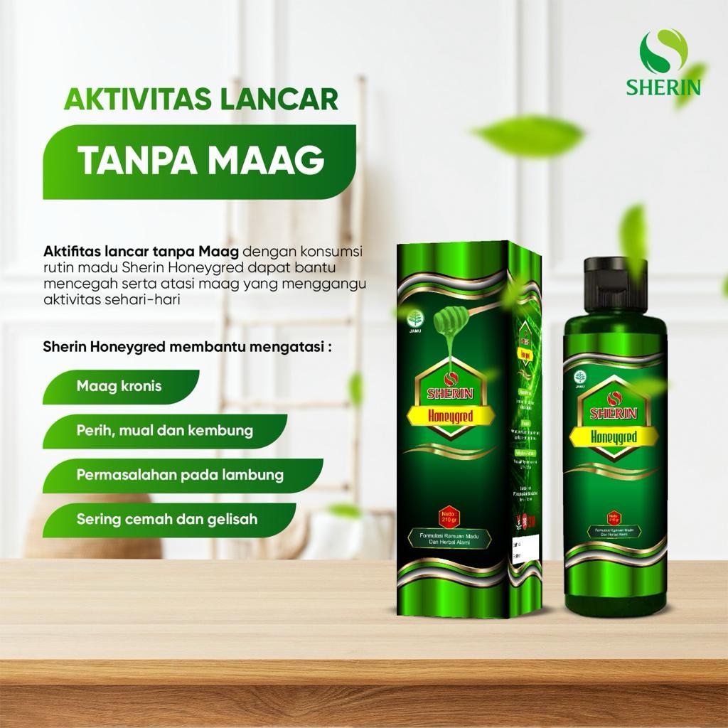Madu SHERIN honeygerd 210 Gram Herbal | Madu Hijau Mecca Madu Hijau Herbal Lambung Asli 210 Gram Men