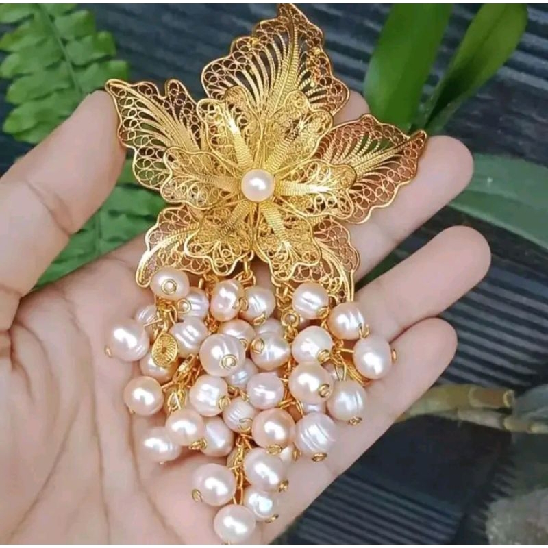 Bros kebaya mutiara Bros mewah Bros mutiara tawar