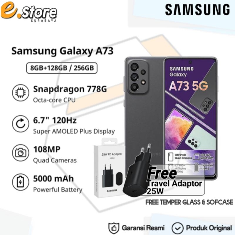 SAMSUNG GALAXY A73 5G {8GB/256GB} GARANSI RESMI SAMSUNG SEIN