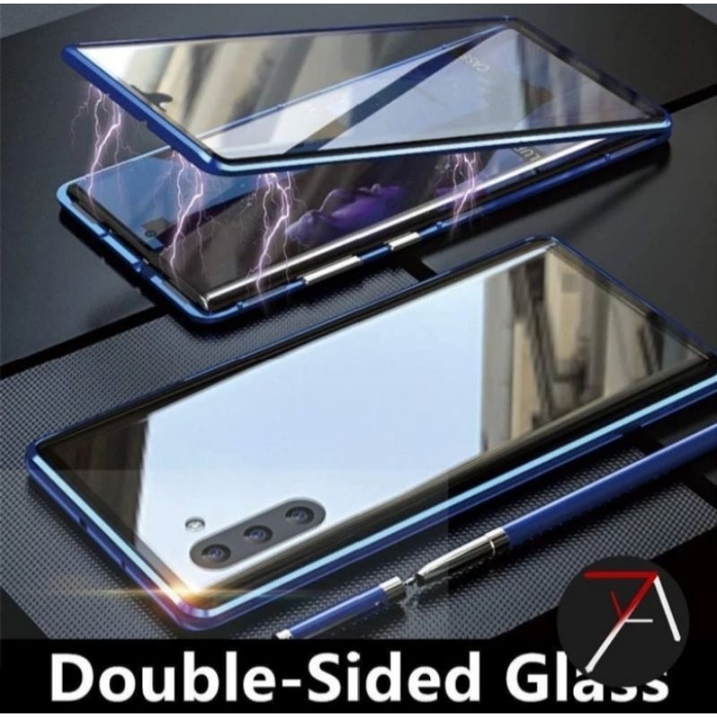 Samsung Galaxy Note 10 Double Side Glass Magnetic Case Metal Cover Casing