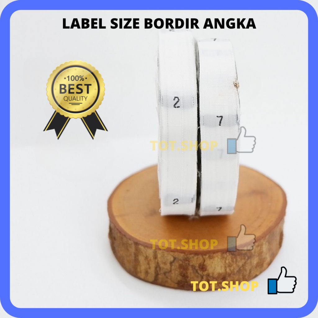 

[Isi 600pcs] Label Size Bordir Angka Warna Putih Untuk Tag Ukuran Baju, Pakaian, Konveksi, Pita Woven