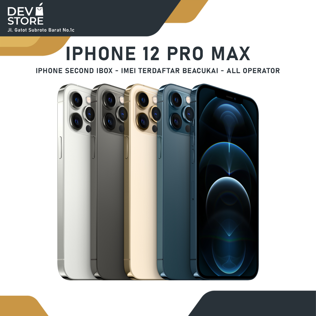 IPHONE 12 PRO MAX 128GB / 256GB/ 512GB PACIFIC BLUE/ GOLD/ GRAPHITE/ SILVER //  EX IBOX / BC /ALL OPERATOR
