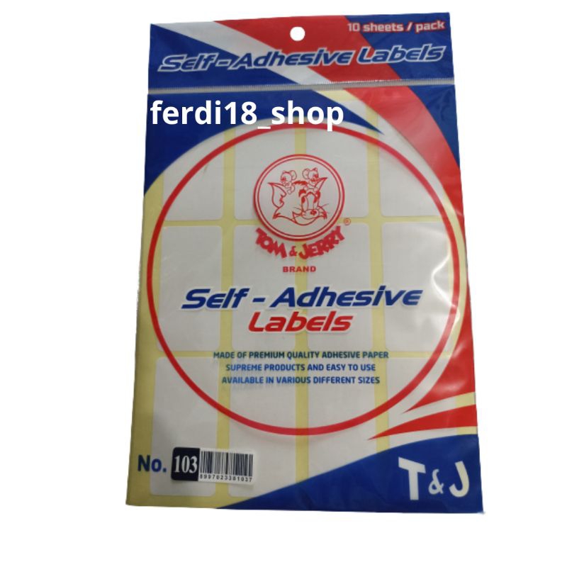 

Lebel Nama Tom & Jerry 1 pak Isi 10 sheet/ Stiker Tom & Jerry