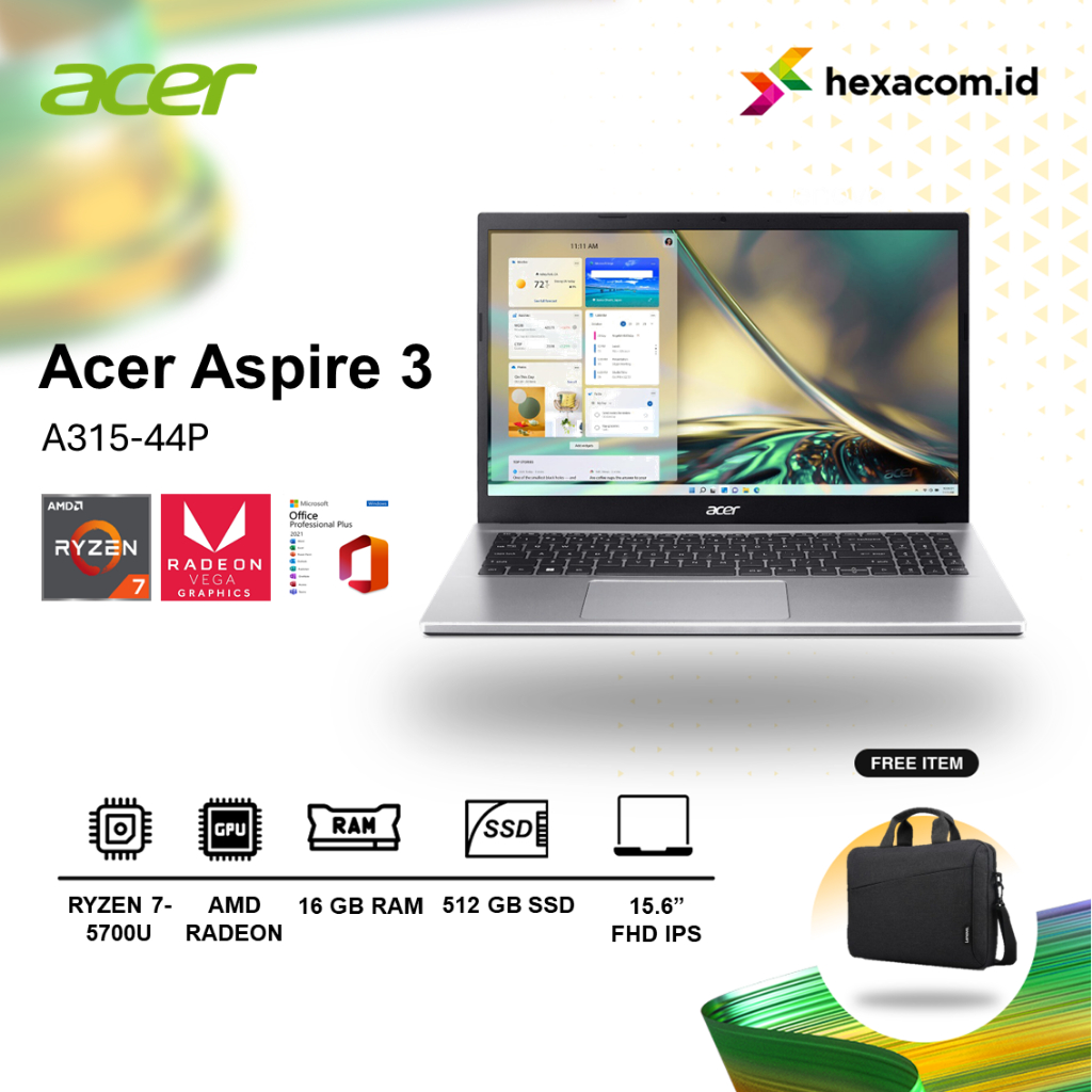 Laptop Acer Aspire 3 A315 Amd Ryzen 7 5700 8Gb Ssd 512Gb 15,6 Fhd Windows 11