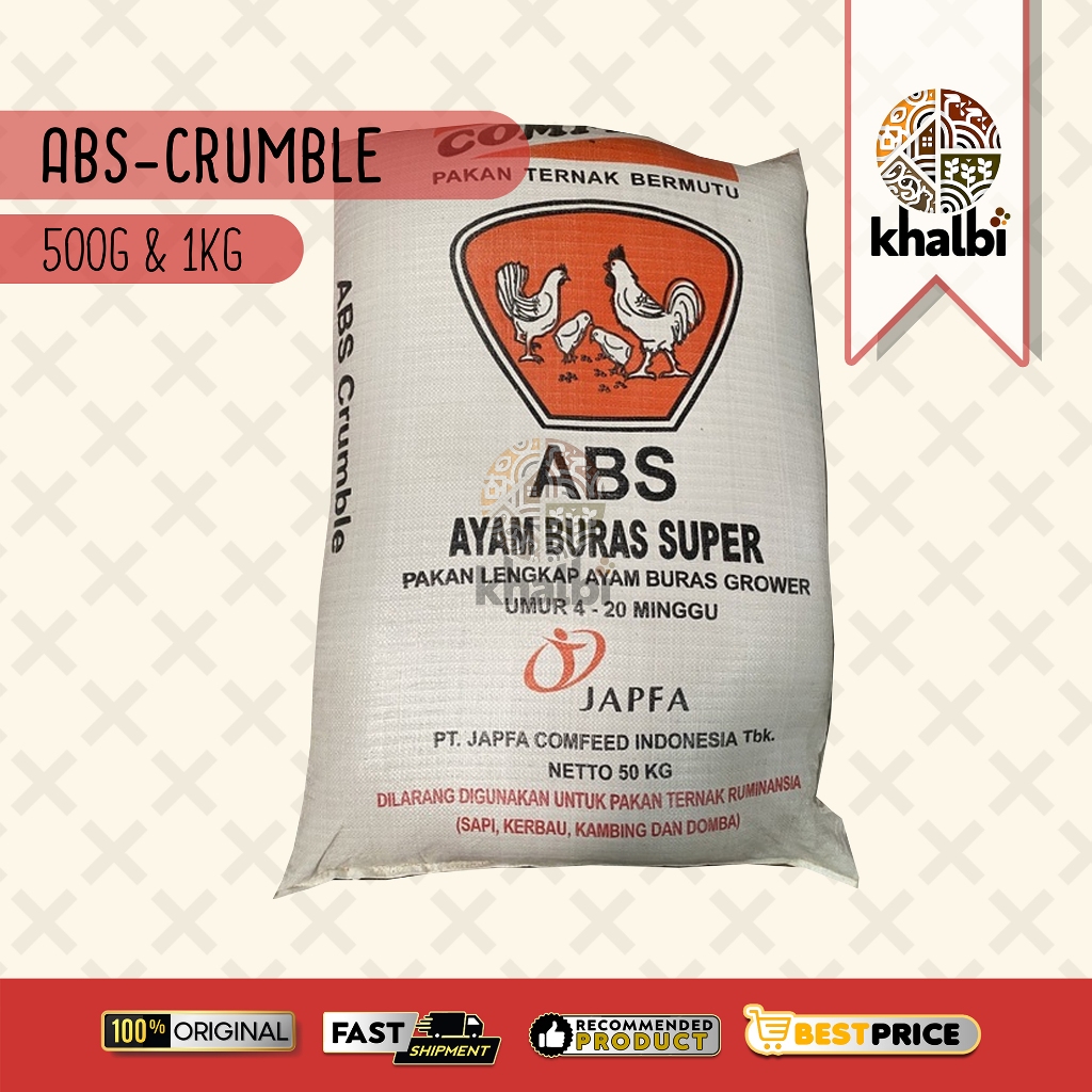 Pakan Ayam ABS Crumble ayam buras ayam kampung repack