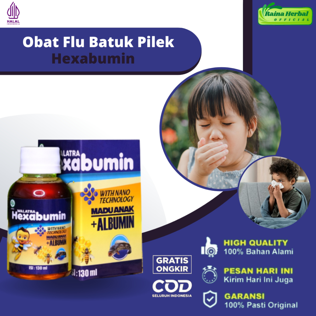 HEXABUMIN 130ml - Madu Flu Batuk Anak | Original Madu Herbal Obat Flu Batuk Anak / Obat Flu Anak / O