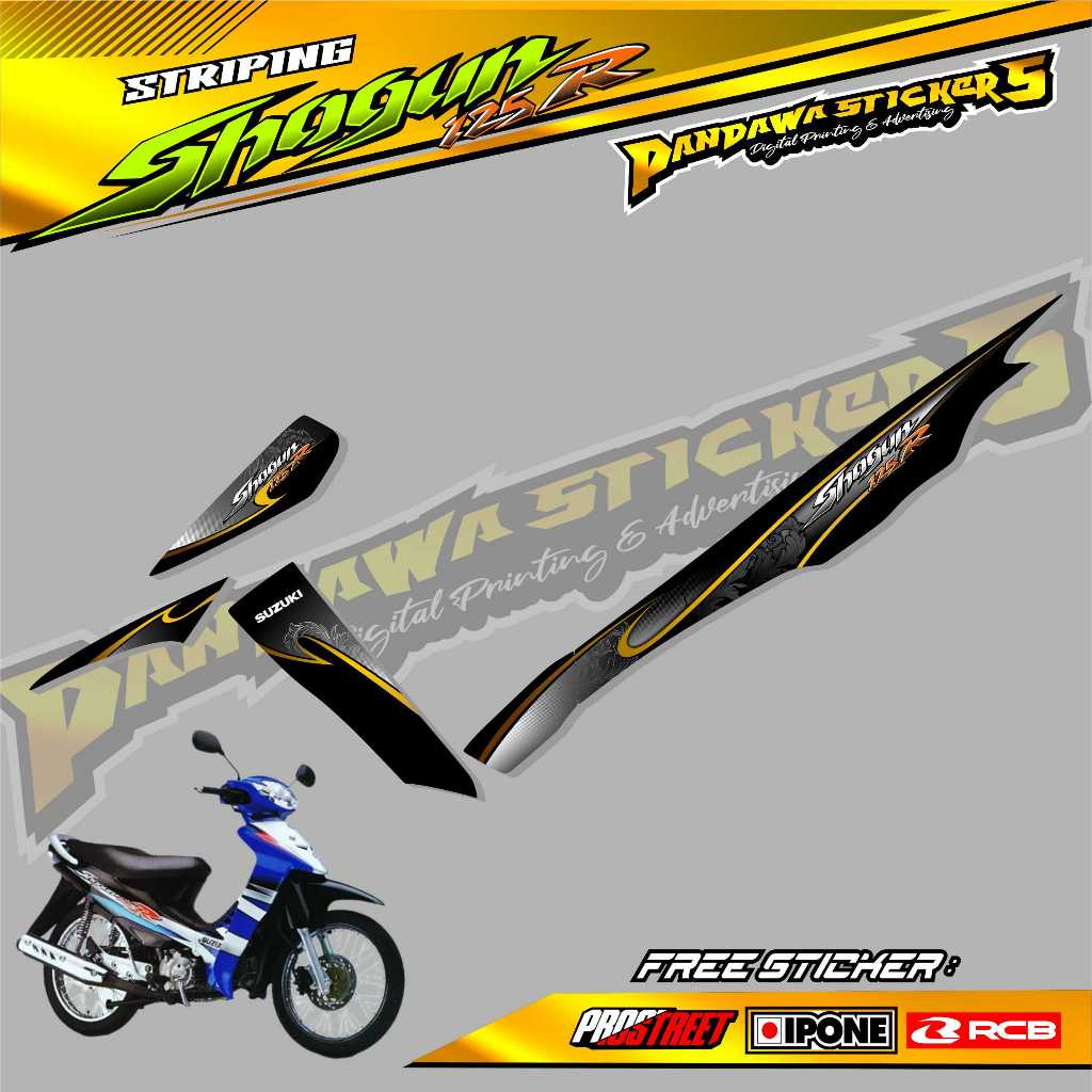 STRIPING VARIASI MOTOR SHOGUN 125 R / STIKER LIST SUZUKI SHOGUN 125 R