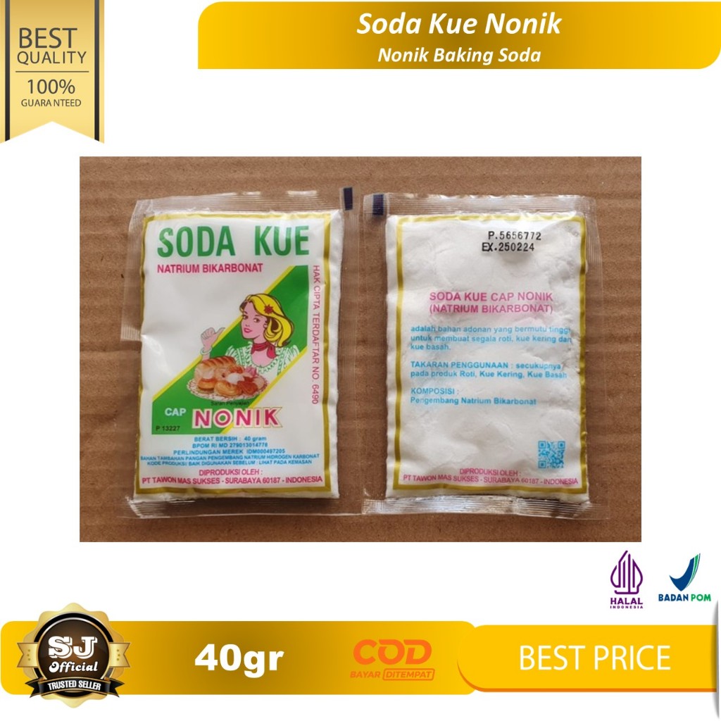 

Soda Kue Cap Nonik Sachet 40gr (Kemasan Hijau)