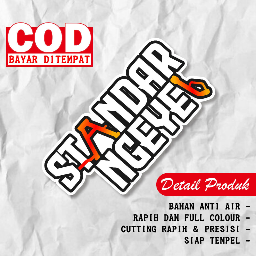 

Stiker Standar Ngeyel princutt Sticker Bahan Vinil Tahan Air Waterproof