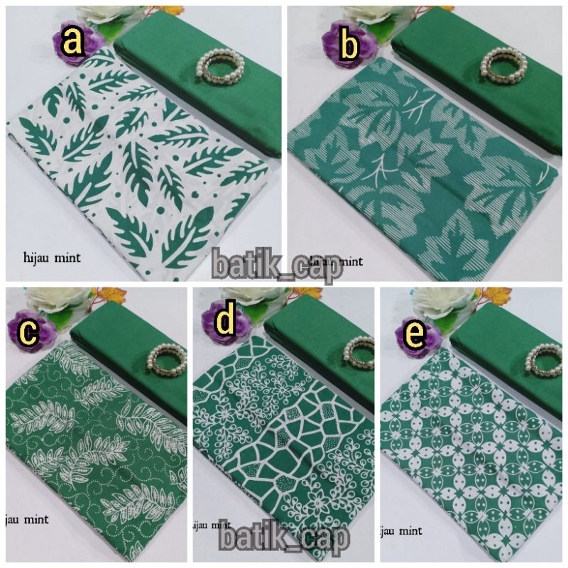 Kain Batik Cap Garutan Hijau Mint Kain Batik Halus Kain Seragam Bahan Batik Katun Hijau Mint Kain Ba