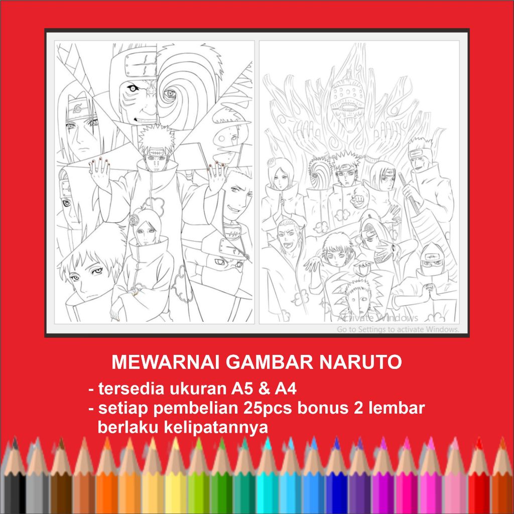 Kertas Mewarnai Gambar Naruto