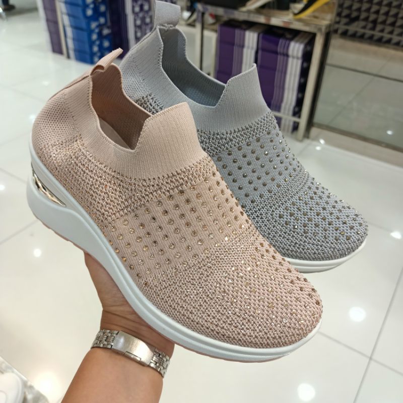 sepatu wanita slip on LAVIOLA original sepatu bahan rajut