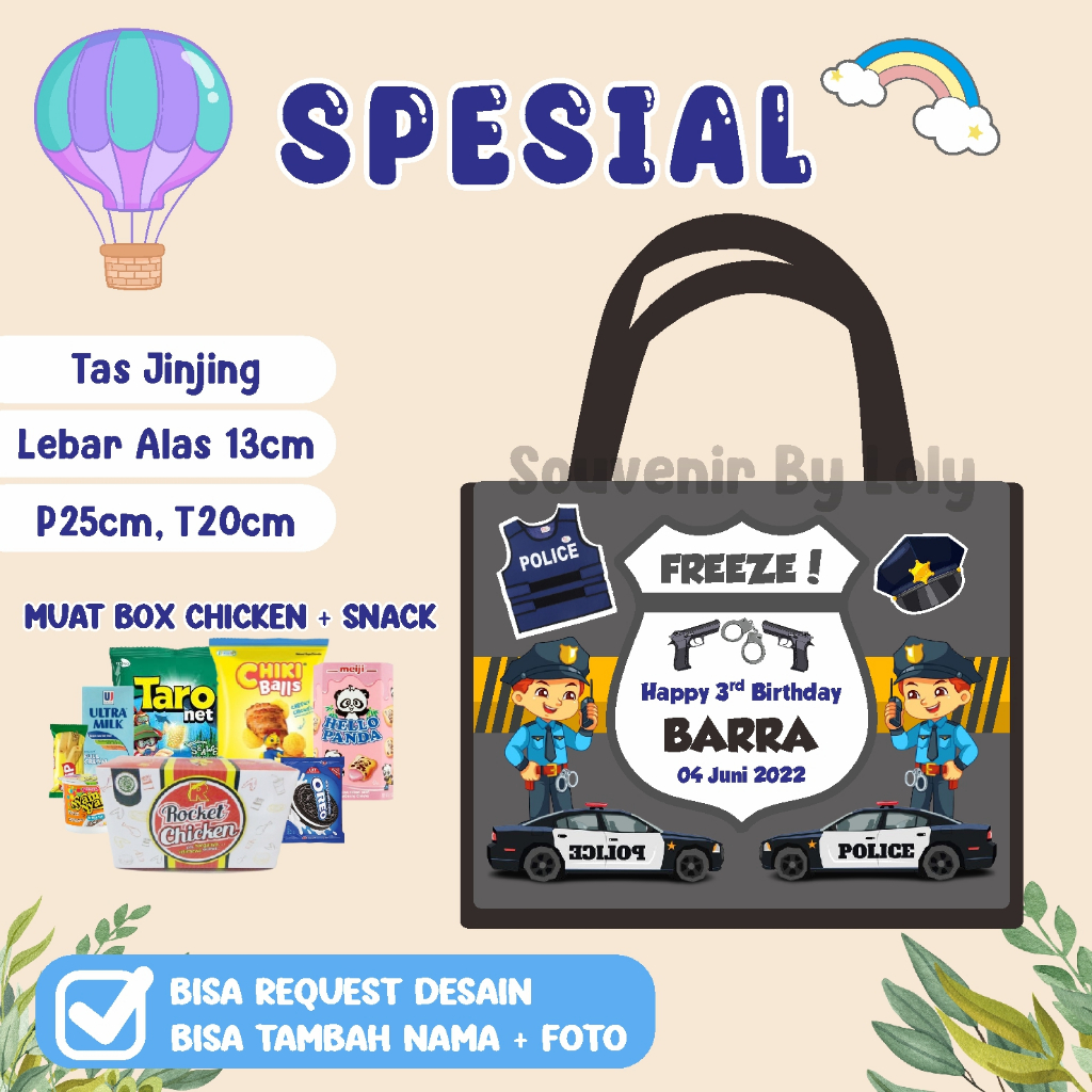 

Goodie Bag HITAM /Tas Ultah Custom/Goodie Bag Custom/Tas Ultah Unik/Souvenir Custom