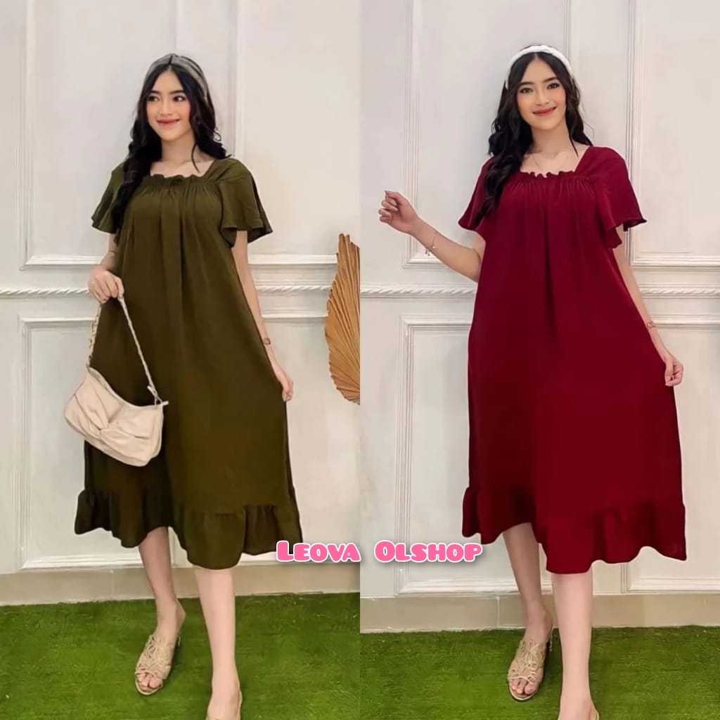 DASTER FUJI LAURA PENDEK CRINGKLE AIRFLOW POLOS BAWAH REMPLE KERUT DADA