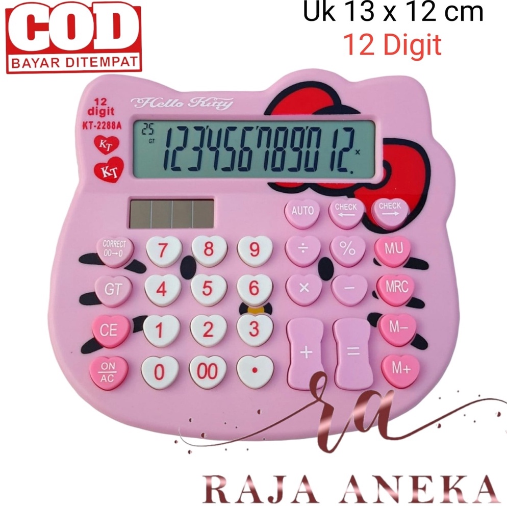 

Kualitas Premium Kalkulator Kepala Hello Kitty Pink 12 Digit IMUT LUCU MANIS HELO KITY KITI Hello Kitty M KT2288 3L