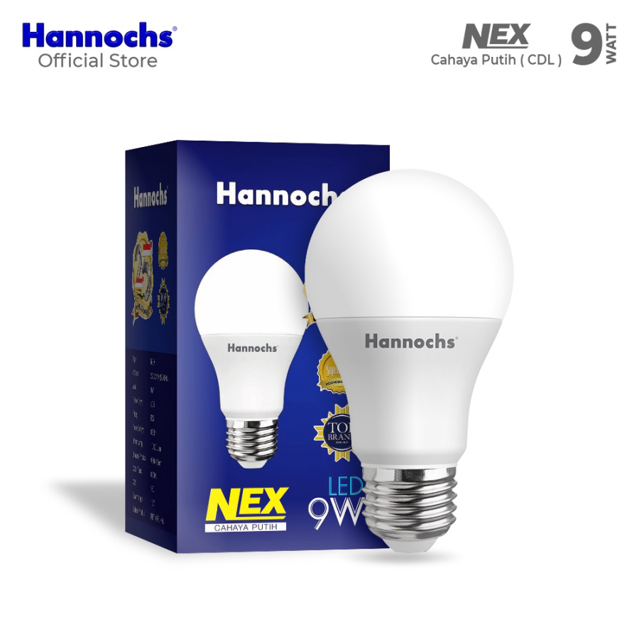 Hannochs Lampu Bohlam LED NEX 9W Cahaya Putih Paket isi 5pcs lampu bohlam led / bohlam led / bohlam 