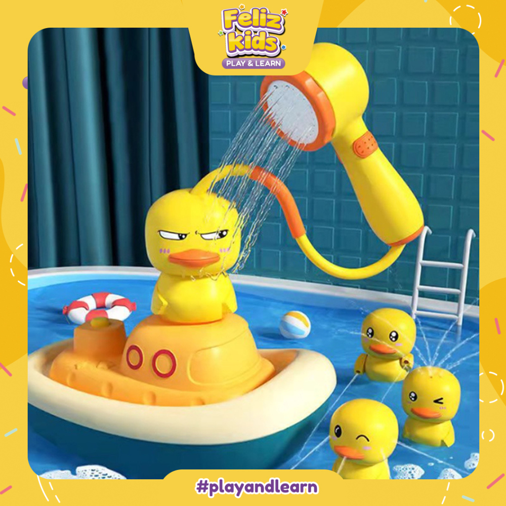 3In1 Bath Toys Mainan Mandi Anak Bebek Duck Elektrik Bath Toys Bingkisan Kado Hadiah Ulang Tahun Umur Usia 1 2 3  Tahun Cowok Cewek Laki Laki Perempuan