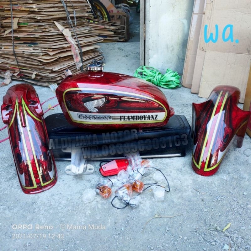 tangki cb body set cb motif cet Cristal Airbrush anti karat kuat bisa di resin dalam nya