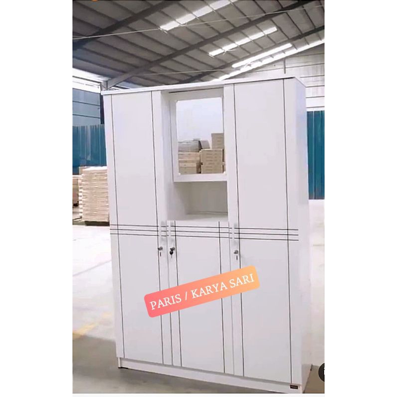 lemari pakaian  putih 3 pintu