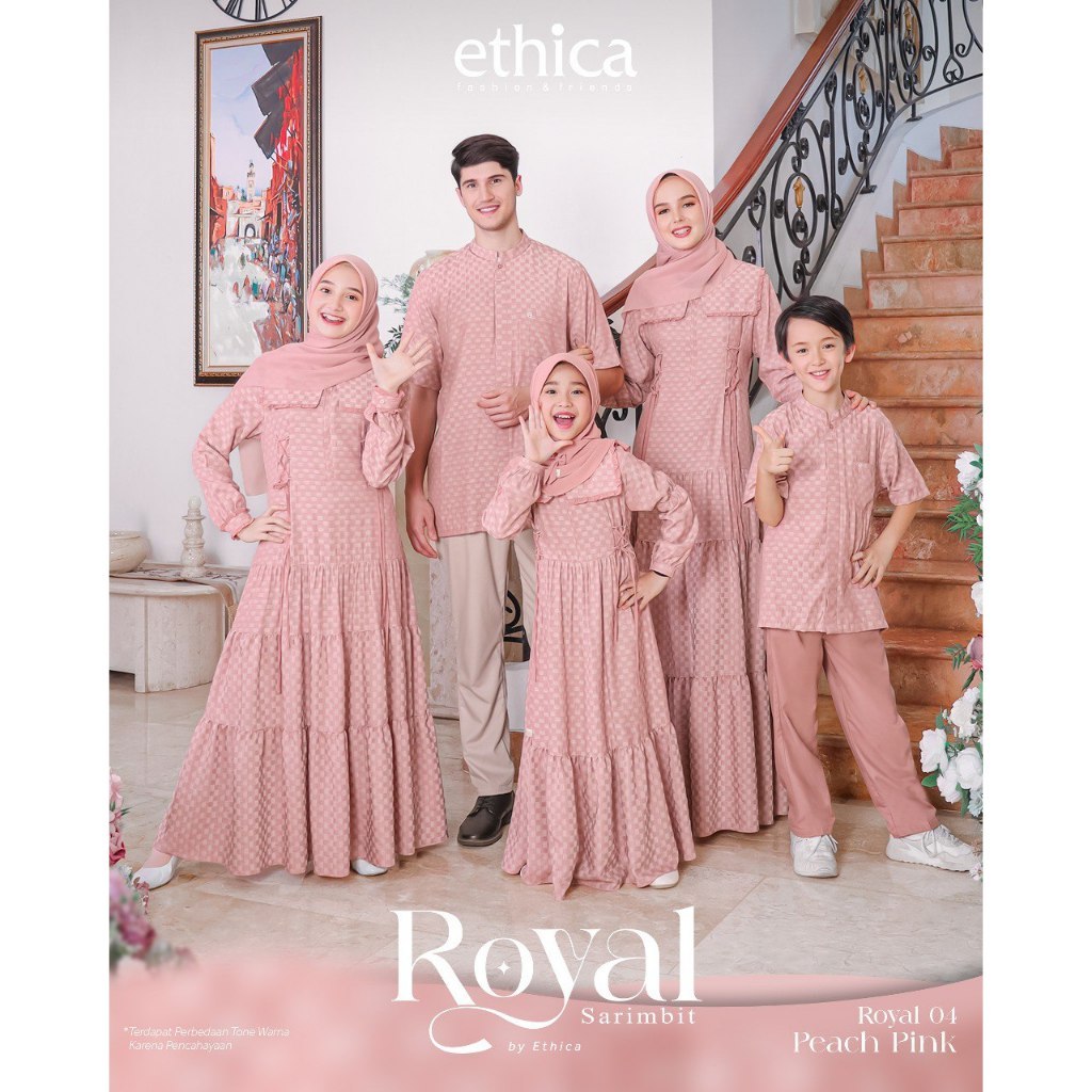 BAJU SARIMBIT ETHICA 2024 ROYAL 04 PEACH PINK / BAJU SARIMBIT KELUARGA TERBARU BY ETHICA ORI