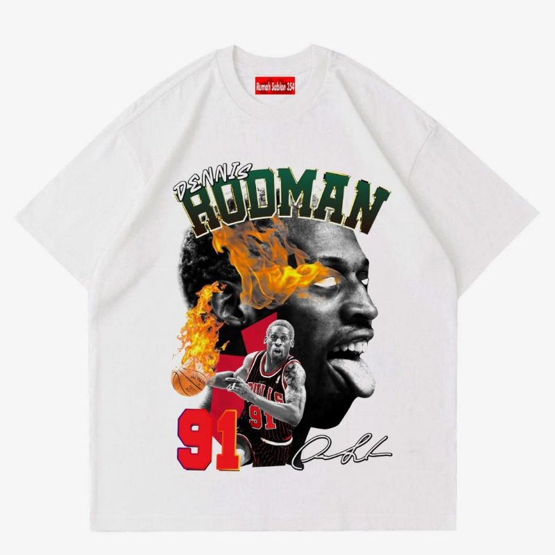【COD】 DENNIS RODMAN THE FIGHT OVERSIZE T-SHIRT ANY GIVEN SUNDAY Unisex style | Kaos Big Size S M L X