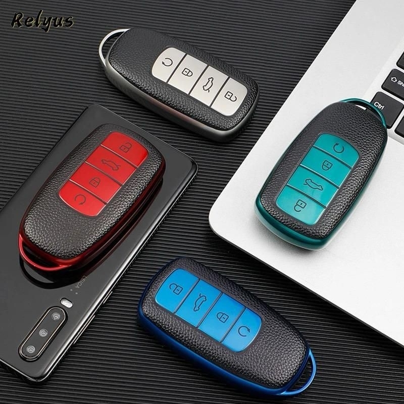 Case Cover Sarung Kunci Remote Smartkey Mobil Chery Omoda 5 Tiggo 8 Pro Model Kulit