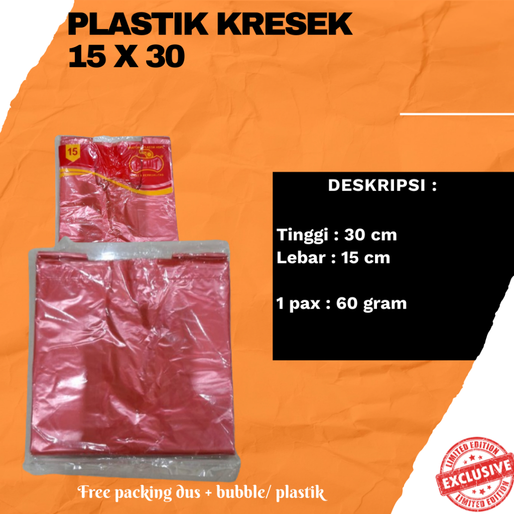 Kantong Plastik Kresek Pluit Merah Ukuran Kecil 15 cm