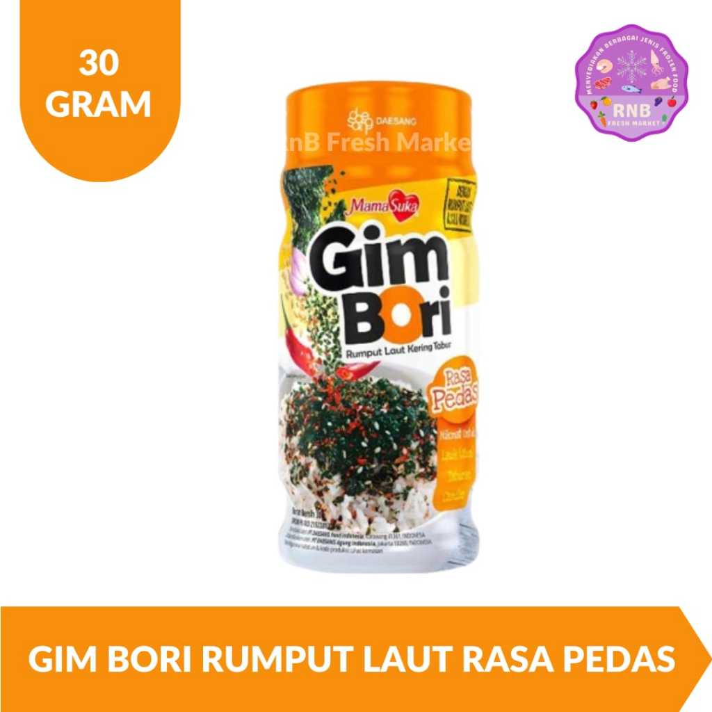 

Gim Bori Rumput Laut Kering Tabur Rasa Pedas Netto 30 Gram